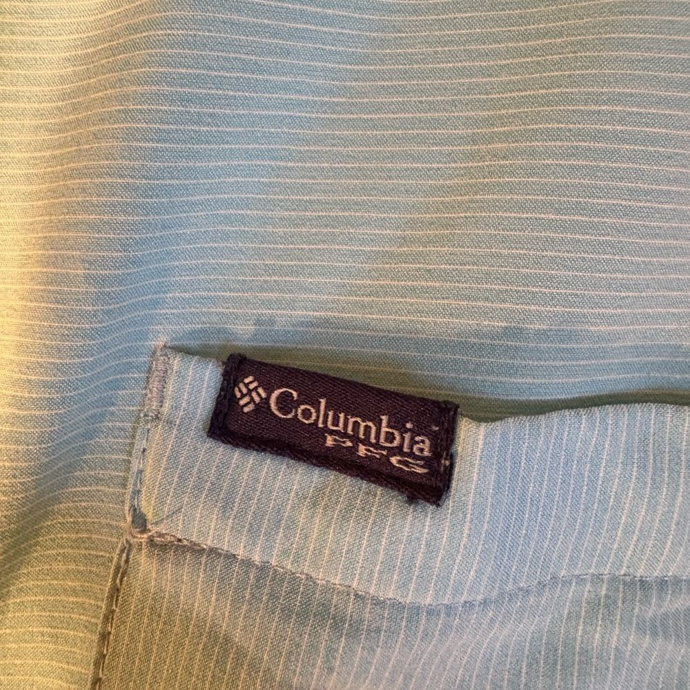 Columbia Women's PFG Fishing Shirt  Light Green Stripe Large outdoors gorpcore - Picture 3 of 5
